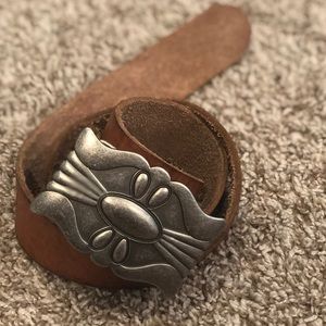 American Eagle Leather Belt w/Silver Buckle Sz S